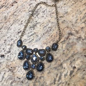 Sparkling grey gem statement necklace